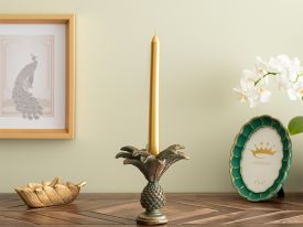 Palmere Candlestick 14.5x14.5x14.5 Cm Coffee-Green