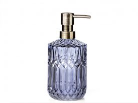 Eldora Glass Bathroom Liquid Soap Holder 9x9x17.5 Cm Navy Blue