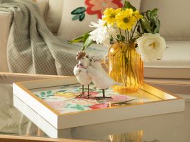 Spring Garden Decorative Tray 33x33 Cm Cream