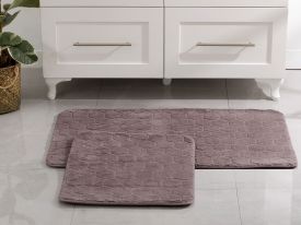 Honeycomb Polyestere Bath Mat Set 60x100 - 50x60 Cm