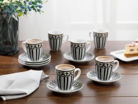 Eldora Coffee Cup Set 100 ML Black-White