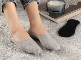 Regular Cotton Women'S 2-Pack Ballet Socks Standard Black-Gray