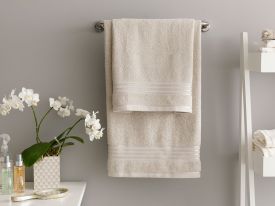 Romantic Stripe Bath Towel Set 50x85.70x150 Cm Light Gray