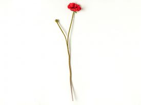 Poppy Single Branch Artificial Flower 60 Cm Red