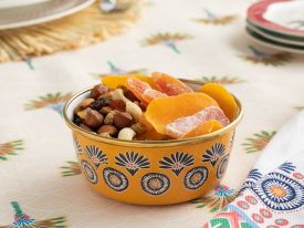 Exotic Date Enamel Bowl 12 cm Yellow