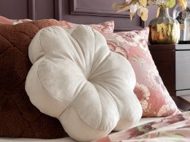 Bloom Velvet Decorative Cushion 40 Cm Dark Cream
