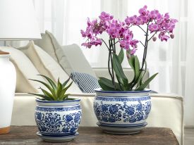 Nelson Porcelain Flowerpot Blue-White