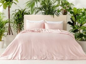 Crystal Silky Twill Super King Duvet Cover Set 260x220 Cm Pink