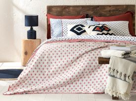 Coastal Bliss King Size Multi-Purposed Quilt 240x220 cm Red