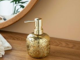 Zoe Glass Liquid Soap Dispense 8.5x14 Cm Gold