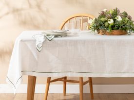 Tropical Polyestere Table Cloth 150x200 Cm White-green