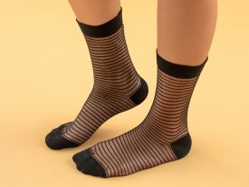 Elegant Lines Woman Skin Socks 36-40 Black