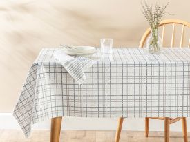 Mini Heart Puff Table Cloth 200x140 Cm Gray