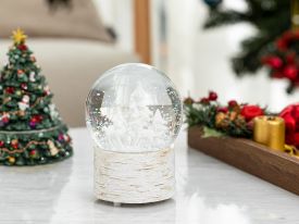 White Woodland Music Box 10.5x10.5x14.3 Cm White