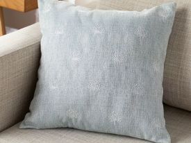 Embroidered Cushion Cover 45x45 Cm Blue