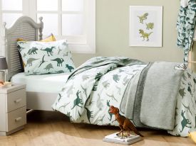 Bumbac Cotton Bed Set For Kids 160x220 Cm Gray-Green