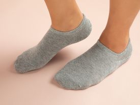 Fitted Cotton Women Sneaker Socks 36-40 Gray
