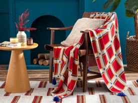 Tesselation Knitwear Jacquard Tv Blanket 130x170 cm Red