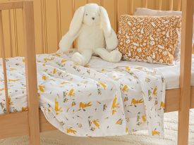 Bunny Printed Baby Summer Blanket 100x150 Cm Beige
