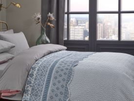 Urban Floral Multipurpose Bedspread Double Size 200x220 Cm Blue