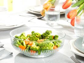 Roso Glass Bowl for Salad 2600 ML Transparent