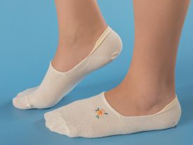 Mini Flower Cotton Women Ballet Socks 36-40 Ecru
