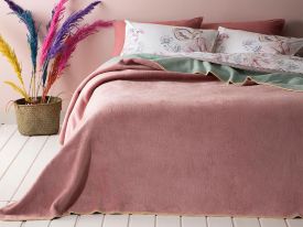 Plain Cotton Blanket Single Size 150x200 Cm Pink-Mint