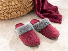 Pureness Galvanized Woman Home Slippers 36 Claret Red