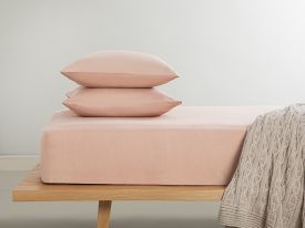 Novella Premium Soft Cotton For One Person Fitted Sheet Set 100x200 cm Rose Color