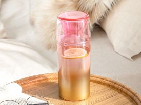 Armo Glass Bedside Pitcher 700 ML Pink Gold