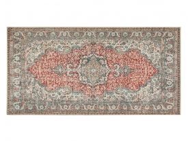 Montglam Naeva Chenille Woven Decorative Carpet 77x150 cm Beige - Brick Red