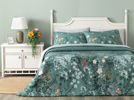 Sweet Spring Digital Printed Soft Cotton Double Person Duvet Cover Set 200x220 cm Green