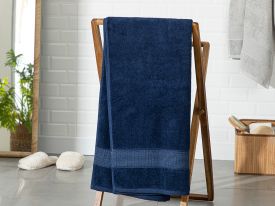 Deluxe Cottony Bath Towel 70x140 Cm Dark Blue