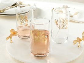 Glass 3 Set Juice Glass 365 ML Gold