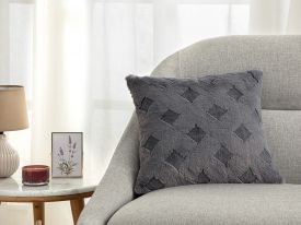 Rabbit Grid Polyestere Cushion Cover 45x45 Cm Anthracite