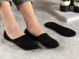 Regular Cotton Women'S Double Ballet Socks Standard Black