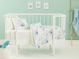 Little Whale Cotton Baby Bed Cover Set 100x150 Cm Blue
