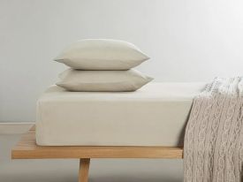 Novella Premium Soft Cotton For One Person Fitted Sheet Set 100x200 cm Beige