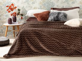 Softy Braid Ombre Super Soft Double Person Blanket 200X220 Cm Brown