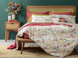 Floral Pureness Cottony King Size Duvet Cover Set Pack 240x220 Cm Pink