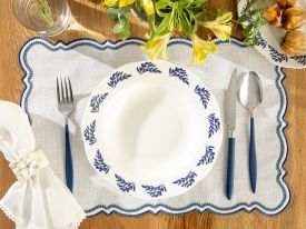 Porcelain Dinner Plate 22x22x16 Cm White-blue