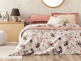 Butterfly Valley Cottony Double Person Duvet Cover 200X210 Cm Beige