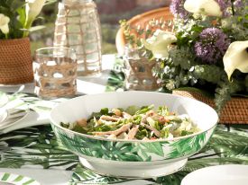 Leafage New Bone Salad Bowl 25 Cm White-green