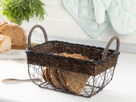 Zena Bamboo Bread Basket 22 Cm Black