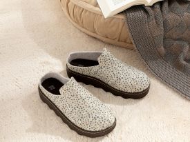 Mini Dots Galvanized Woman Home Slippers 36 Light Brown