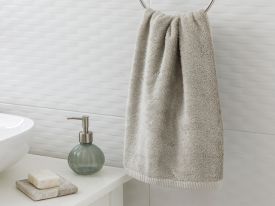 Leafy Bamboo Face Towel 50x90 Cm Beige