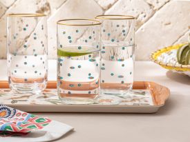 Glass 3 Set Juice Glass 365 ml Green-Blue
