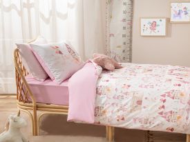 Fairy Cotton Female Child Kids Duvet Cover Set 160x220 cm Pink