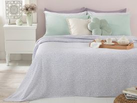 Printed King Size Summer Blanket 220x240 Cm Lilac