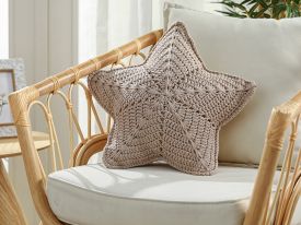 Star Decorative Cushion 50 Cm Beige